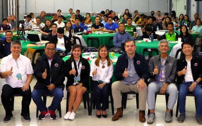 <p><strong>ORIENTATION.</strong> The Private Schools Athletics Association (PRISAA) Region 3 hosts the National Grassroots Sports Summit Workshop at the Angeles University Foundation in Pampanga on Friday (March 15, 2024). PRISAA Region 3 President Abraham Cruz and National Executive Director Elbert Atilano (from left to right), Commission on Higher Education (CHED) Region 3 Officer-in Charge Dr. Lora Yusi, Philippine Sports Commission (PSC) consultant Dr. Kate Belaniso, Chairman Richard Bachmann and Commissioners Matthew 'Fritz' Gaston and Edward Hayco. <em>(PSC photo) </em></p>