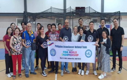 <p><strong>KOREA-BOUND.</strong> Members of Team Philippines bound for the 2024 Korea Exposition drone soccer pose for a photo in this undated photo. The competition is part of the May 9 to 11 expo in Songdo Convensia in Incheon, South Korea. <em>(Contributed photo)</em></p>