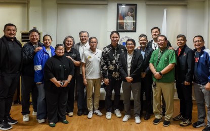 <p><strong>COLLABORATION.</strong> University Athletic Association of the Philippines (UAAP) Board members make a courtesy call on Philippines Sports Commission Chairman John Patrick Gregorio (6th from right) on July 9, 2025 at the Rizal Memorial Sports Complex in Malate, Manila. The UAAP and the PSC reaffirmed their commitment to support the country’s national sports development agenda.<em> (UAAP photo)</em></p>