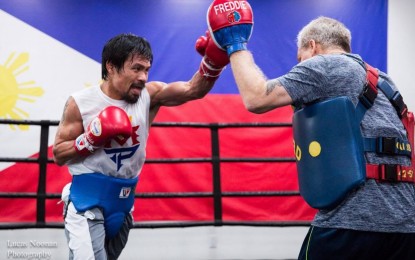 <p>Filipino boxing icon Manny Pacquiao and coach Freddie Roach<em> (Manny Pacquiao Facebook)</em></p>