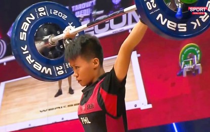 <p><strong>STANDOUT.</strong> Angeline Colonia spearheads the Philippine team to the International Weightlifting Federation Youth and Junior World Championships in Lima, Peru from April 30 to May 5. Colonia previously struck gold at the 2024 World Juniors in Spain. <em>(Contributed photo)</em></p>