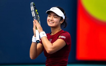 <p><strong>PH PRIDE.</strong> Wild card Alex Eala earned a free ride to the Miami Open quarterfinals after Paula Badosa withdrew due to back injury on Tuesday (March 25, 2025) Philippine time. She will face No. 2 seed Iga Swiatek of Poland. <em>(Photo courtesy of WTA)</em></p>