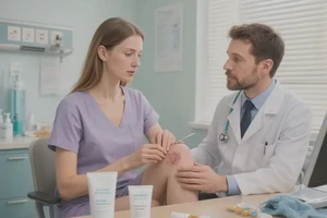 女性大腿上出现湿疹不管它会自己痊愈吗